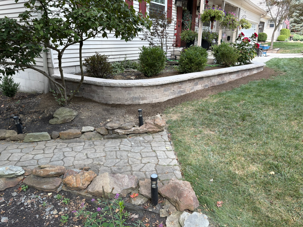 Retaining wall in medina ohio by ezgreen lawn care