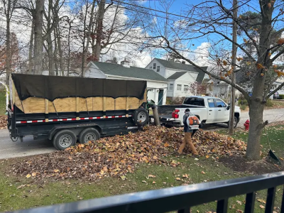 leaf cleanup service medina ohio by ezgreen lawn care